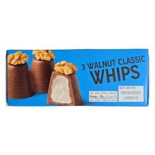 M&S 3 Classic Walnut Whips soft marshmallow topped milk chocolates 85g