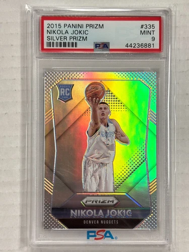 2015-16 PRIZM NIKOLA JOKIC RC ROOKIE SILVER PRIZM PSA 9 MINT #335 NUGGETS 