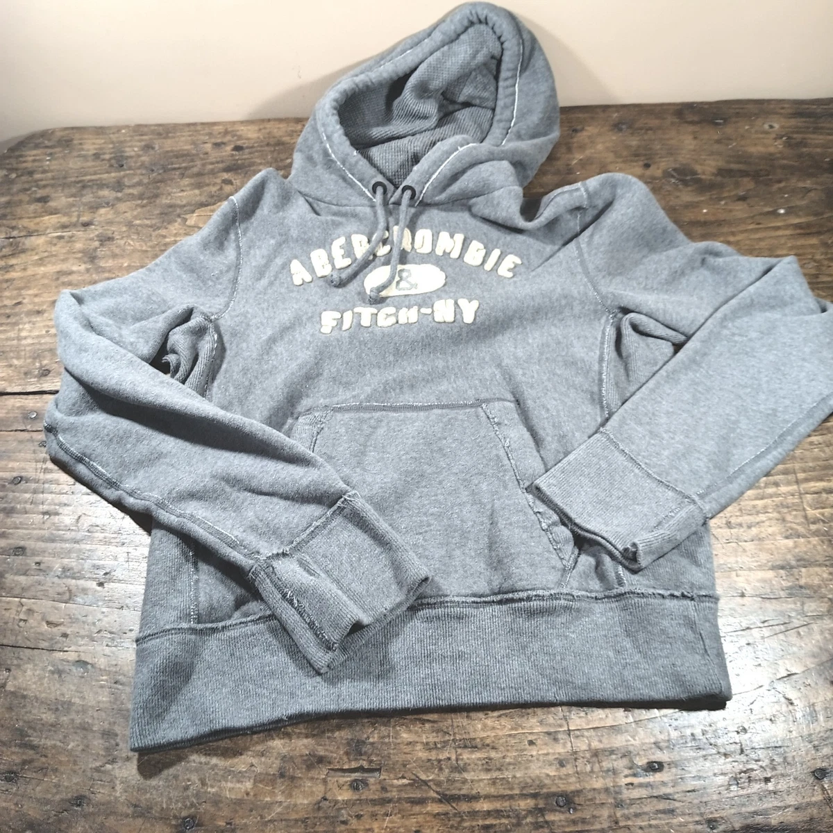 Abercrombie u0026amp; Fitch Hoodie Sweatshirt Mens L Large Muscle Distressed  Pullover | eBay
