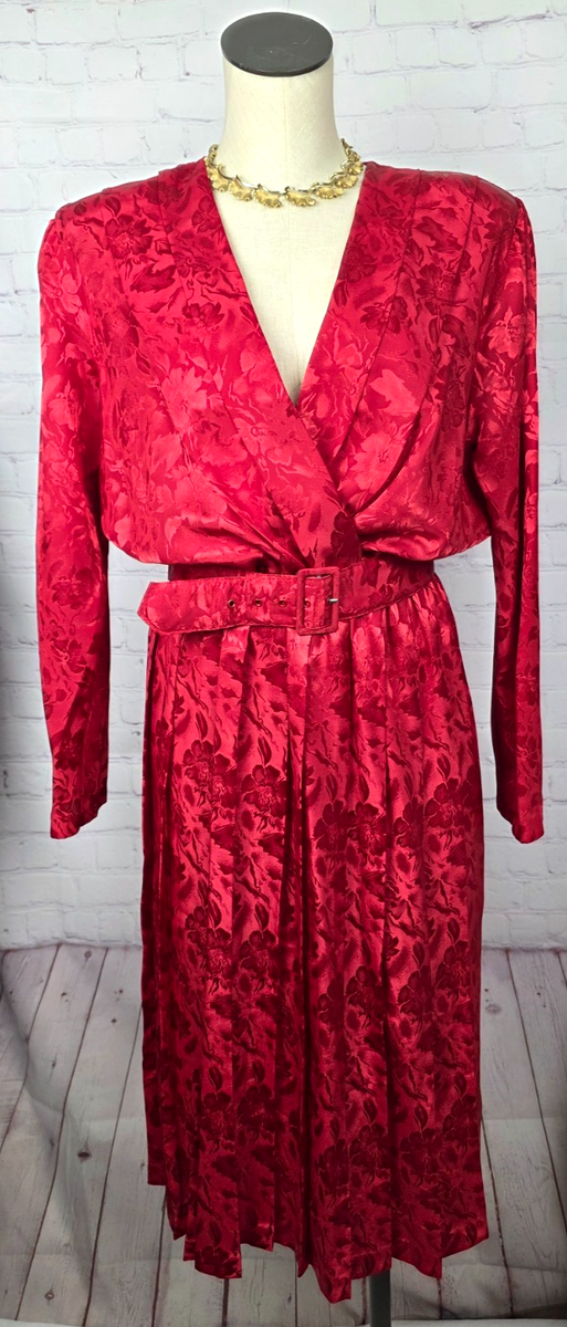 alexis red floral dress $560 Alexis Womens Rustic Floral Morgana Long MIDI Red Dress Sz S