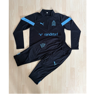PUMA Olympique Marseille Trainingsanzug, schwarz & blau, Herren, Tracksuit, Y2K