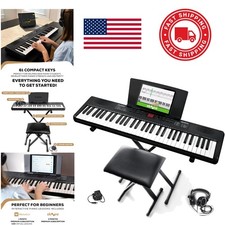 61 Key Digital Piano with Headphones USB Connectivity and Music Lessons Included