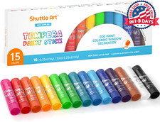 Pintura témpera sólida de 15 colores para niños, de secado súper rápido