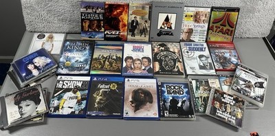 Media Bundle CDs DVD Video Games VHS Movies PC Music Reseller Lot