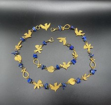 Cecile et Jeanne Paris Designer Modeschmuck-Set mit Lapislazuli (?)
