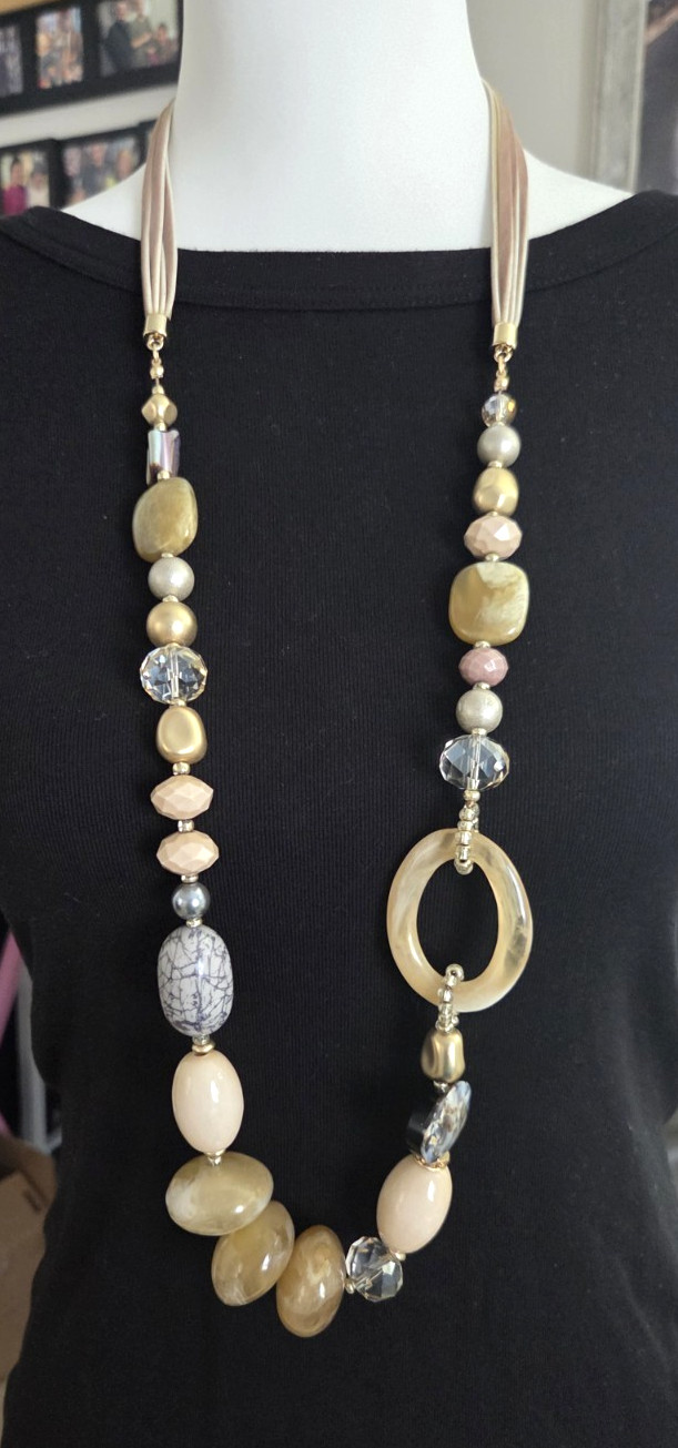 Chico's Chunky Bead Multi-strand Statement Neckla… - image 1