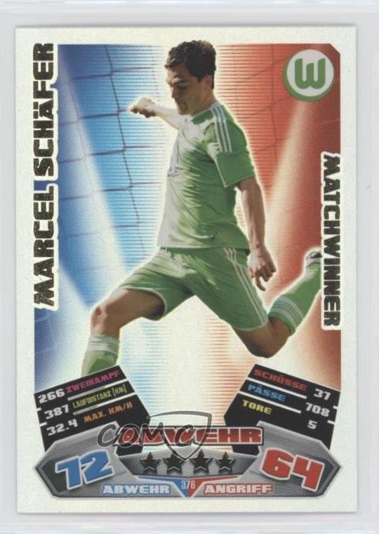 2012-13 Topps Match Attax Bundesliga Matchwinner Marcel Schafer #376 02ro