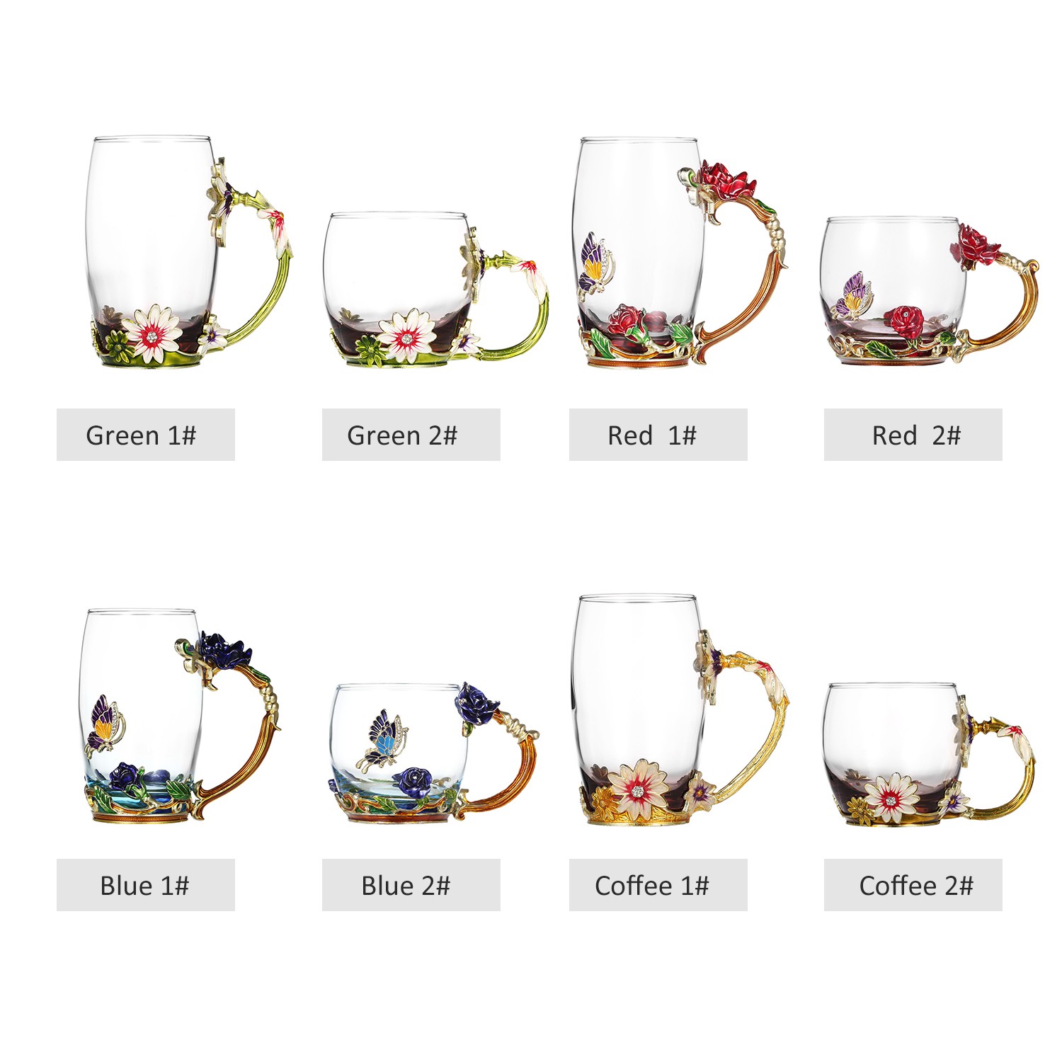 New Green Chrysanthemum Enamel Craft Water Cup Drink Mug With Handle Design Tea