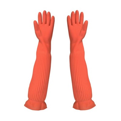 Household Arms Length Rubber Latex Cleaning Long Glove Reusable Kitchen Natural