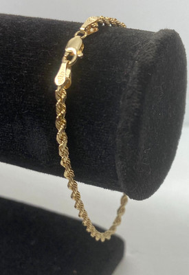 Gold Seil Armband massiv 10kt | 6,50 Zoll | 2,0 mm | 2,70 Gramm