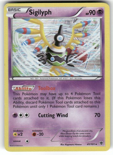 SIGILYPH - 41/101 - Damaged - Plasma Blast - Holo Rare - Pokemon