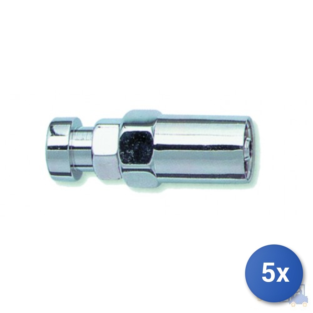 5x Attacco Baionetta per Tubi 10/A 6X14 Aria Compressa in Ottone Nichelato