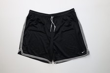 Vintage Nike Mens XL Striped Travis Scott Mini Swoosh Above Knee Shorts Black