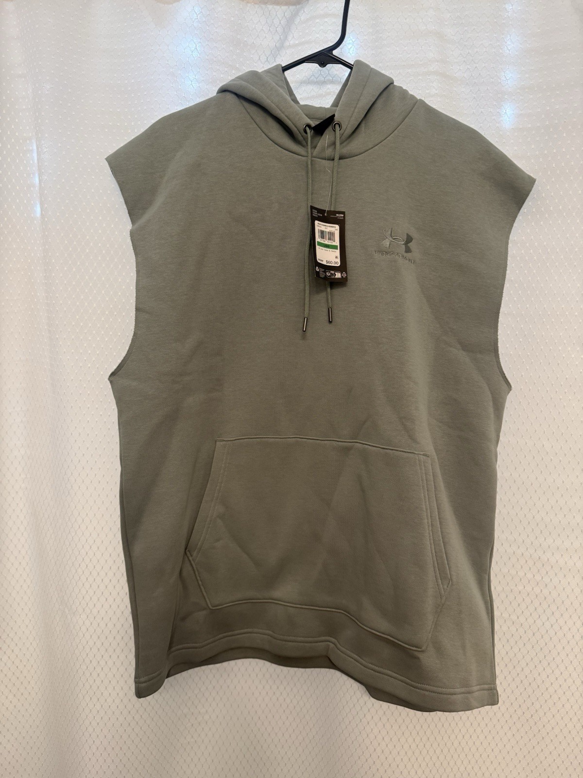 Under Armour Men's Sleeveless Hoodie Size LG Color Green Brand New