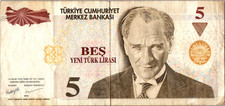 Turkey, 5 Lira, 2005,