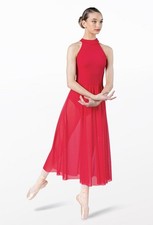 Dance Costume Intermediate Child Red Weissman 13366 Lyrical Dress w/Mesh