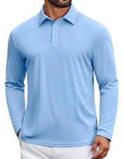 Mens Golf Shirt Long Sleeve Quick Dry Polo Shirt for Outdoor