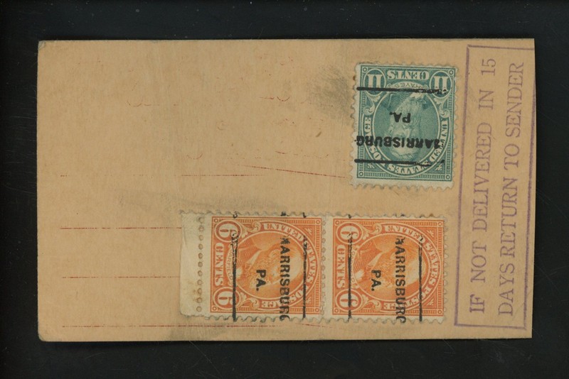 US Postal History #638(2)+692 Card 4th Class 1936 Harrisburg PA Mount Holly NJ 