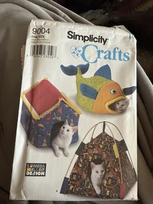 Simplicity 9004 Sewing Pattern Pet Cat Kitten Beds House Fish Tent Uncut