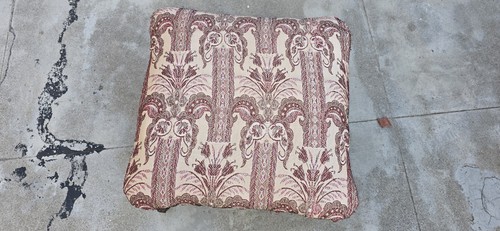 Vintage schwerer verzierter Gusseisen eleganter Stoffdruck Fußhocker 14,5"x14,5" - Bild 2 von 10