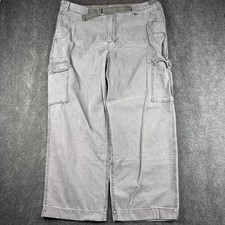 Vintage Y2K Old Navy Gray Cargo Pants Men s 40x30 Wide Leg Belted 2003