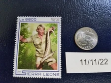 Steve Irwin Australian zookeeper 2017 Sierra Leone Stamp (a)