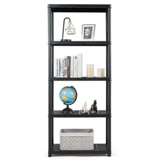 5-Tier Storage Shelving Sturdy Freestanding 28"L X 15"W X 67"H Rack Black