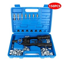 160PCS Heavy Duty Nut Rivet Riveter Rivnut Nutsert Gun Riveting Kit Thread M3-12