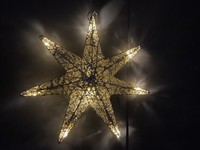 Leuchtstern Dekostern Weihnachtsdeko Weihnachtsstern Gold, 30Cm 10 Led, Batterie