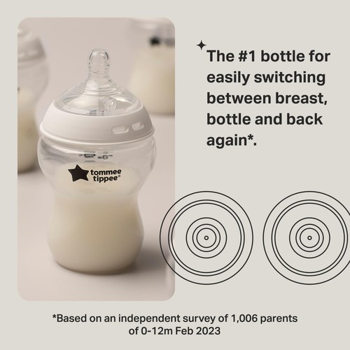 Tommee Tippee Natural Start Anti-Colic Baby Bottles 9oz Pack of 4 0+ Months - Picture 2 of 9