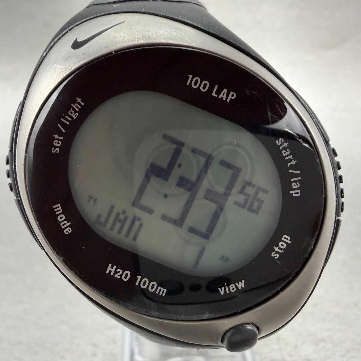 Nike　動作品　Triax　トライアックス　Bowerman　バウワーマン Nike Triax Bowerman Watch Men 42mm Black Silver Chronograph New