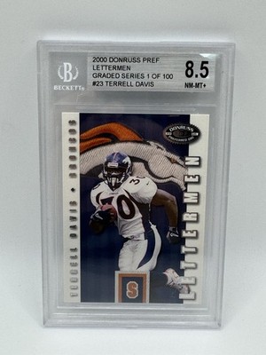 2000 DONRUSS PREFERRED QBC LETTERMEN 3/250 TERRELL DAVIS #LM23 HOF BGS 8.5
