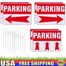 6 Pack Parking Directional Signs W/ Stakes Outdoor Event Parking Signs New
