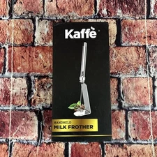 Kaffe Handheld Milk Frother Whisk with Stand Stainless Steel Battery Operated