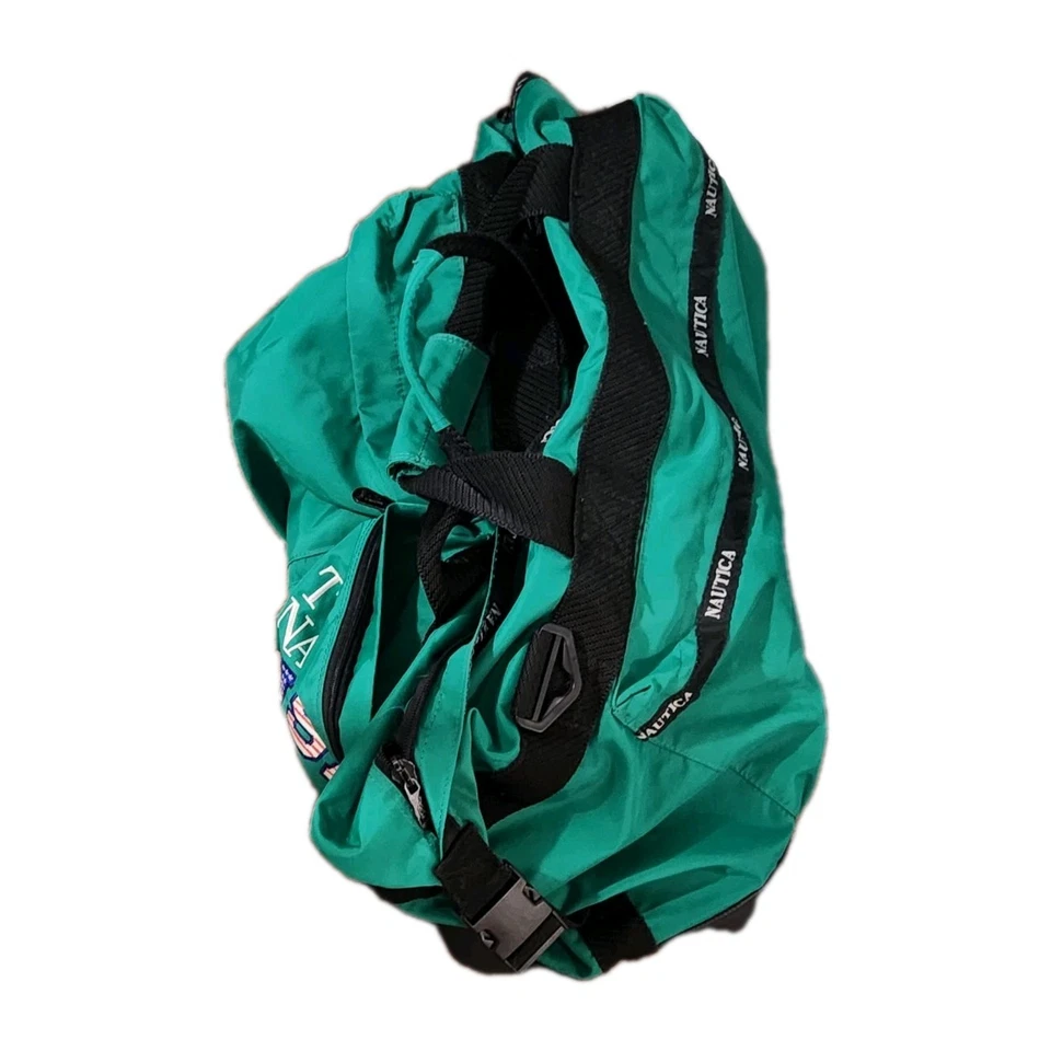 Винтажная спортивная сумка TEAM NAUTICA США XL США ~ 2 ручки зеленый ~ большой ~ 28 x 20 x 13» ~ замок - Изображение 2 из 4