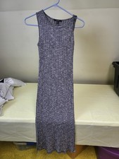 Tank Dress size SMALL Forever 21 Gray Wide Ribbed ch 28" W 27" L 42" with 13"