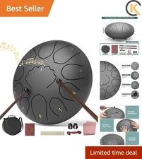 Rain Drum for Outside Garden, 8 Inches 11 Notes Steel Tongue Chakra Drum, Wat...