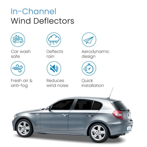 BMW 1 Series E87 2004-2011 5 Door Hatchback Wind Deflectors 4pc Edgevisors - Picture 3 of 9