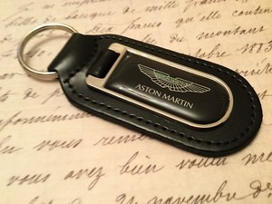Aston Martin Black Printed Black Leather Key Ring Fob Db 7