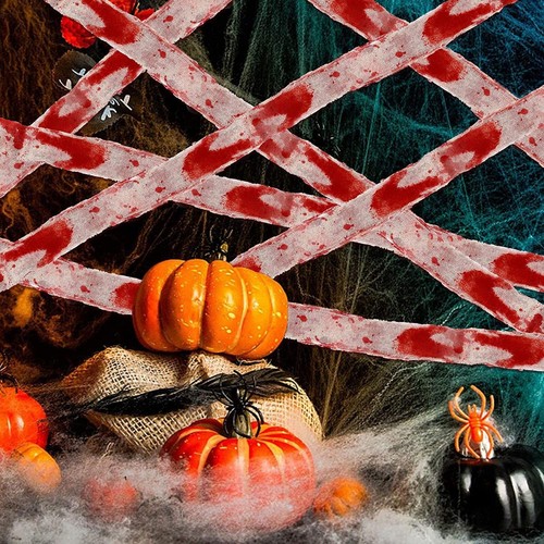 Halloween Bandagen Wimpel Deko 12m x 8cm - Stoff Gaze Indoor Outdoor - Bild 2 von 4