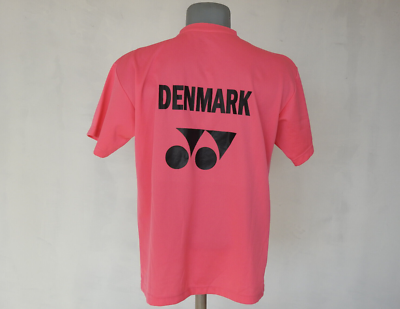 YONEX Mens Activewear Jersey Pink Shirt Size M Team Denmark