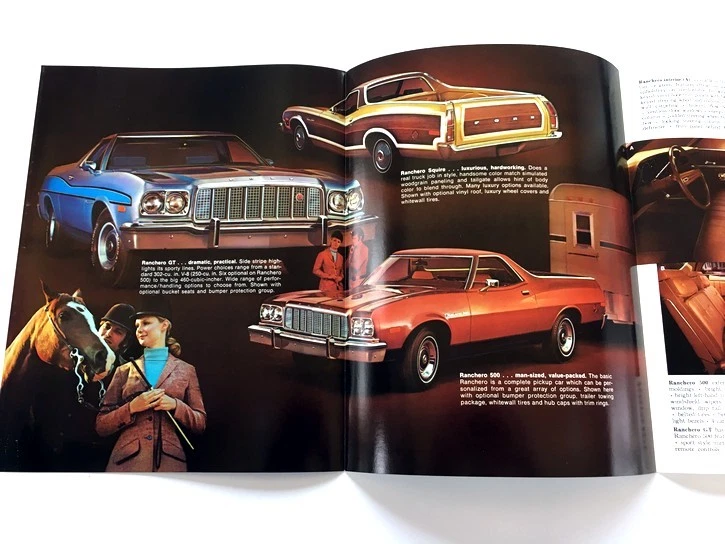 1974 Ford Ranchero Pickup Truck Original Sales Brochure Catalog - GT 500 Squire - Изображение 2 из 3