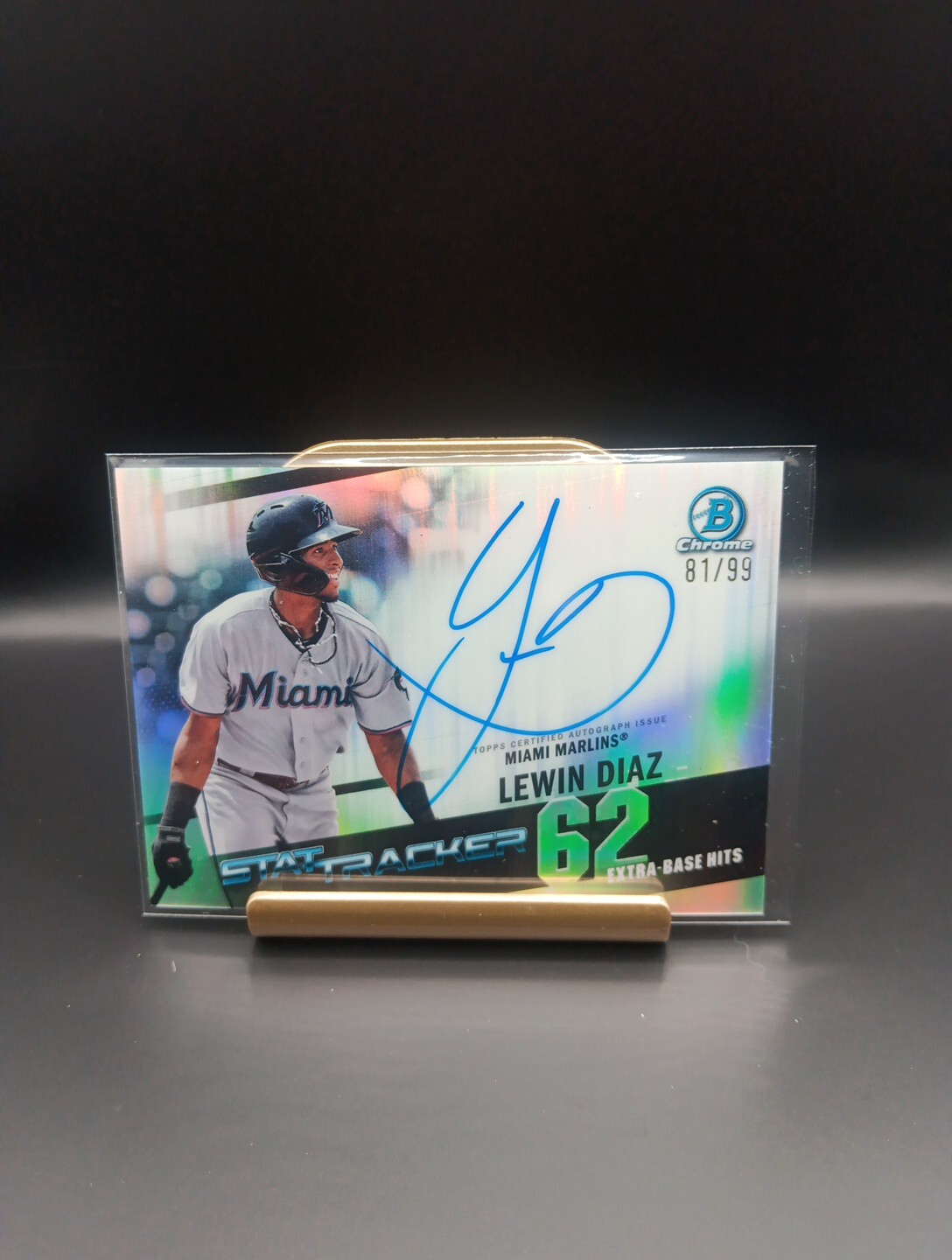 2020 Bowman Chrome Lewin Diaz Autograph #STA-LD Marlins 1st Bowman 81/99