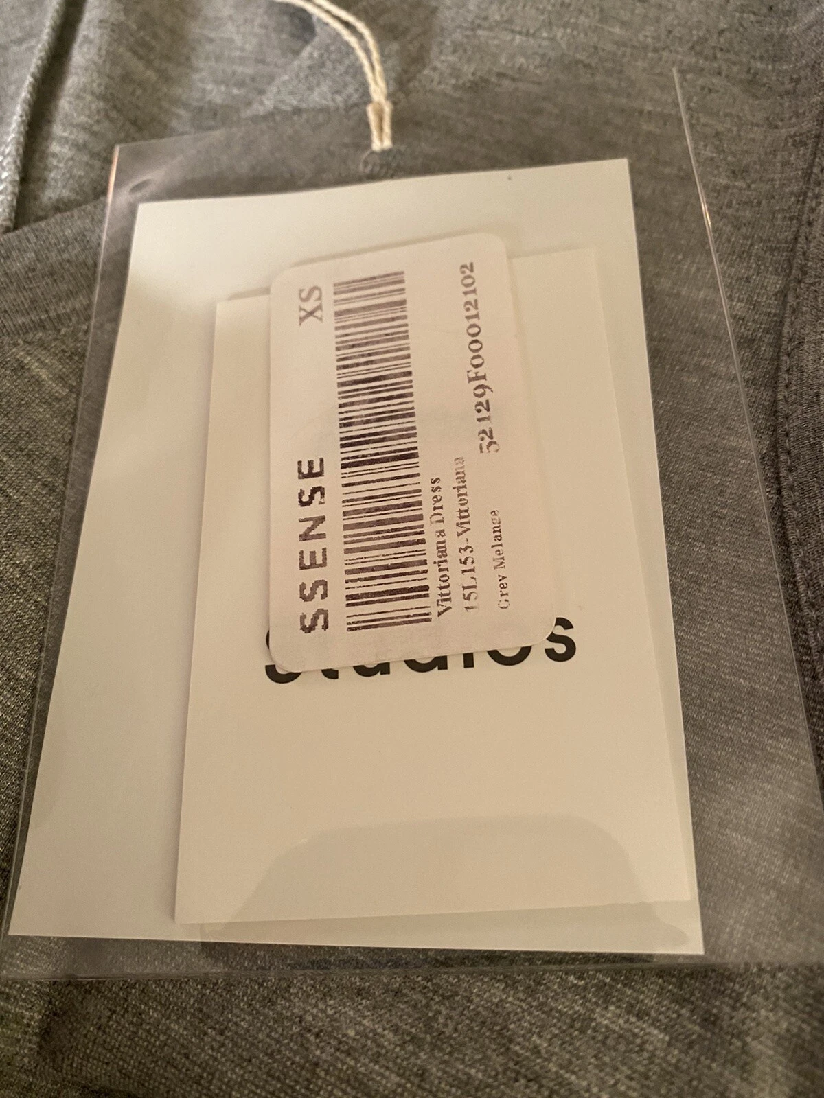 Abito aderente elasticizzato Acne Studios XS Vittoriana grigio misto nuovo con etichette nuovo