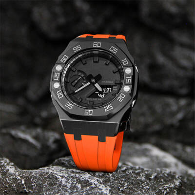 #ad Premium Stainless Steel Case Silicone Strap AP Mod Kit Set for G Shock GA 2100 $77.99