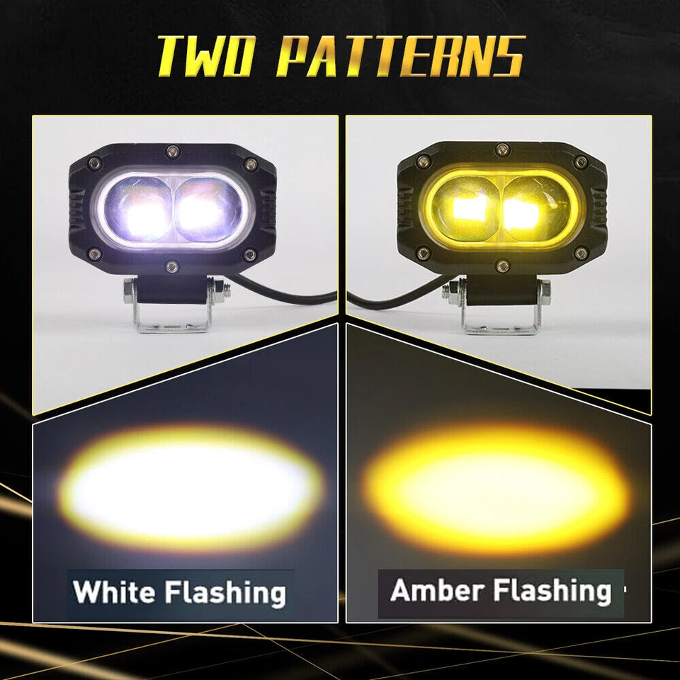 Cápsulas LED ámbar blanco 4"" luces de zanja DRL ROJO + ajuste estroboscópico Toyota Tacoma 2005-2015 Foto 3 de 4