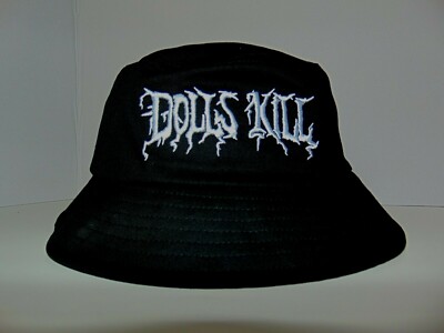 Dolls Kill Black Bucket Hat White Logo Embroidery Embroidered Logo Bucket Hat – Dolls Kill main image 2