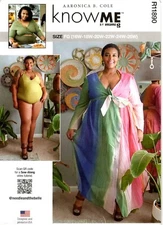 Know Me R11890 Women's One-Piece Swimsuit & Cover-Up Pattern Uncut Size 16W-26W