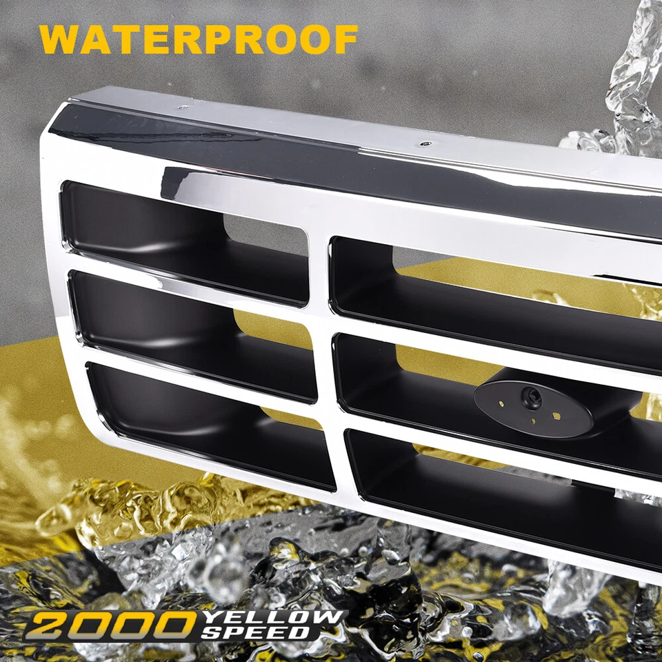 Fit For 1992-1997 Ford F-250 F-350 F250 Platinum Chrome Grill Grille Parts  Foto 2 de 4