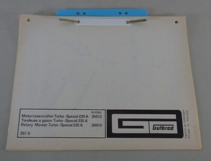 Teilekatalog / Ersatzteilliste Gutbrod Motorrasenmäher Turbo Spezial 235 A